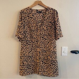 Boohoo Tan and Black Animal Print Dress
